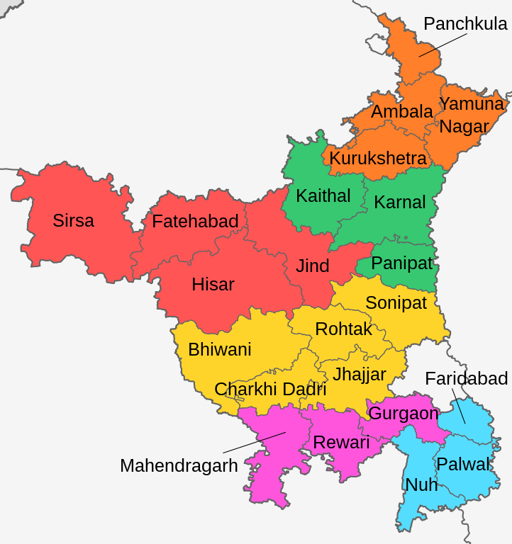 Map of Haryana