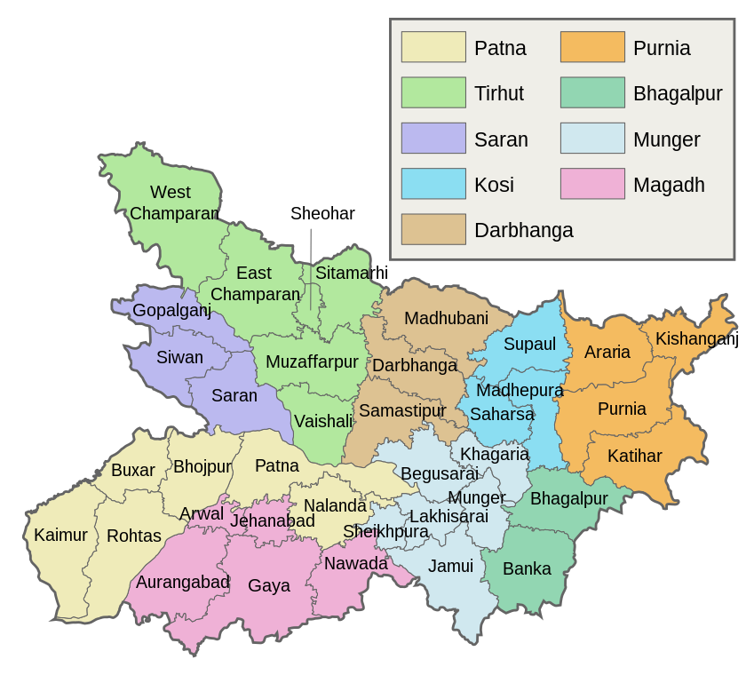 Map of Bihar