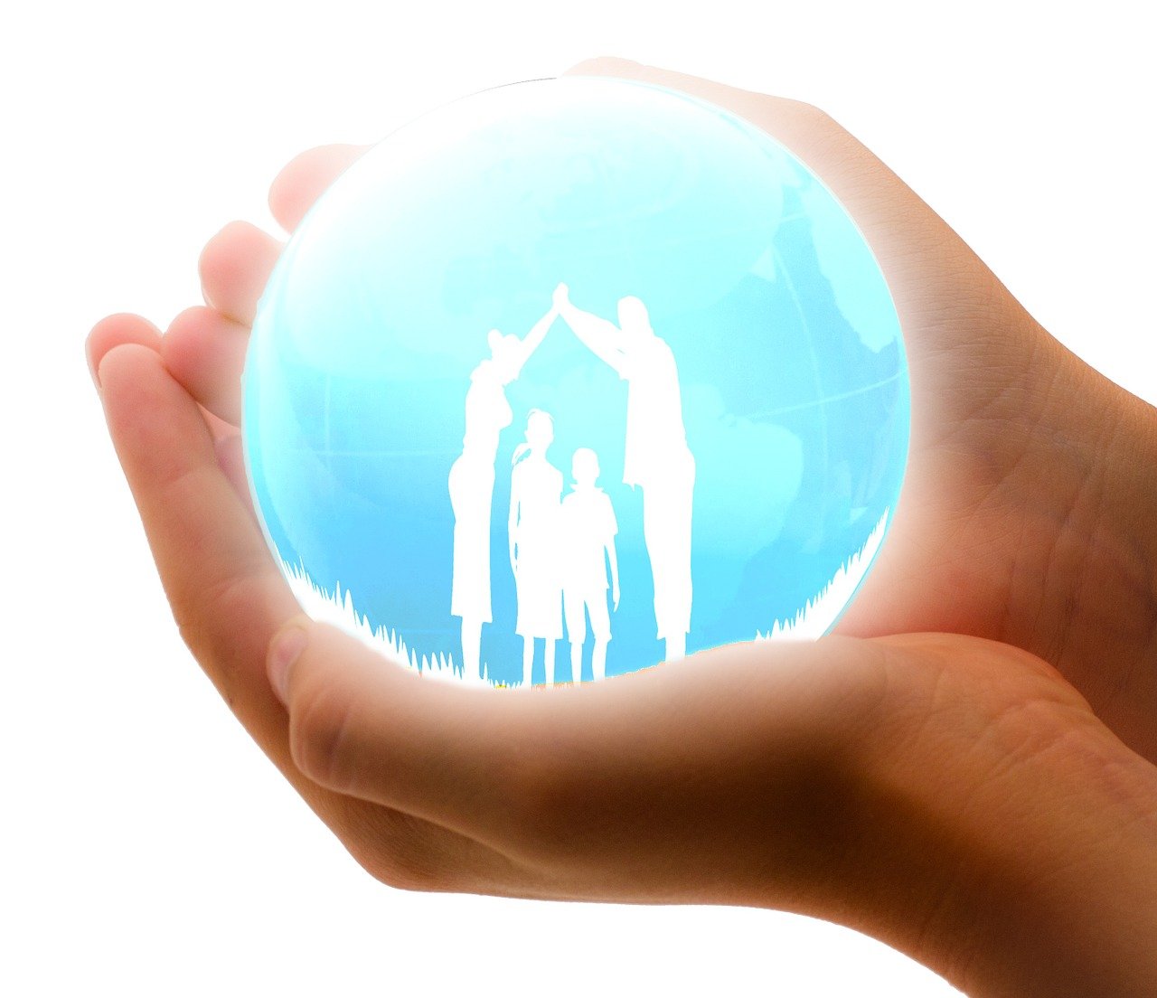 GLOBE IN HaNDS aND a FaMILY PICTURE INSIDE