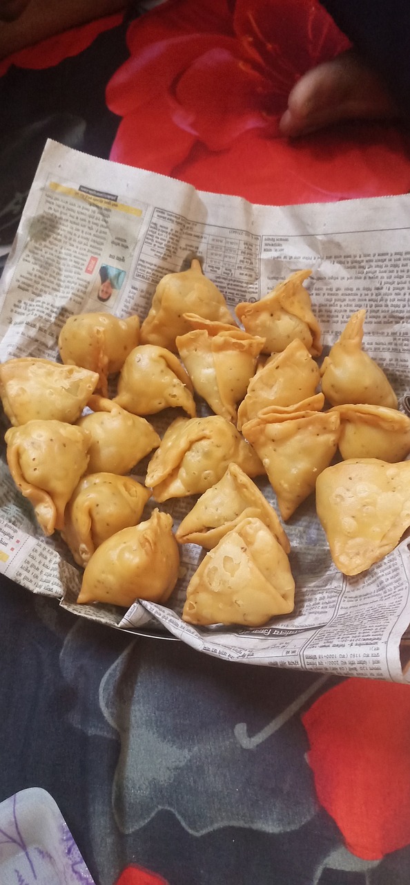 samosas on paper