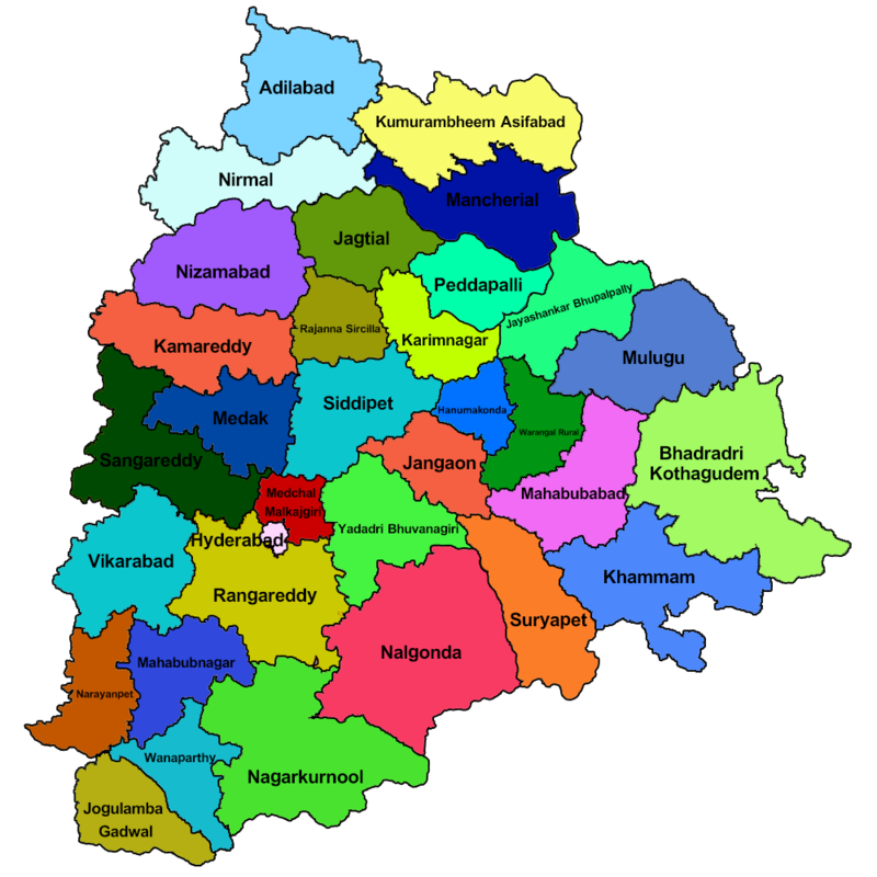 map of Telangana